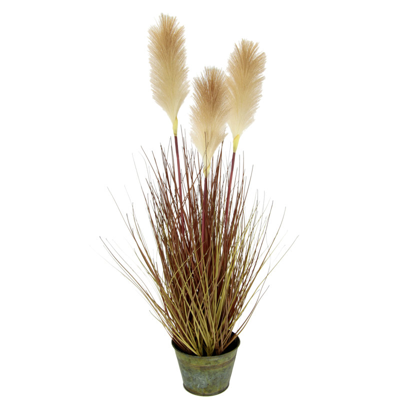 The Seasonal Aisle Faux Pampas Grass Plant in Metal Pot Wayfair.co.uk